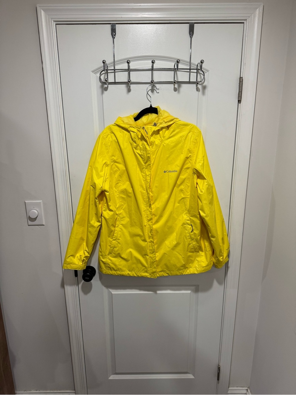 Columbia Bright Yellow Hooded Waterproof Jacket